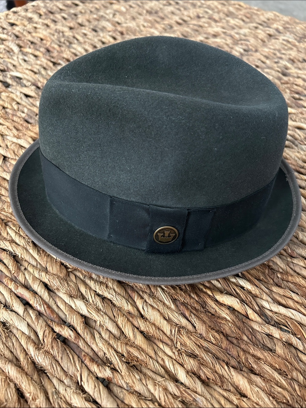 Goorin Bros Dark Gray Wool Fedora Hat with Black Band